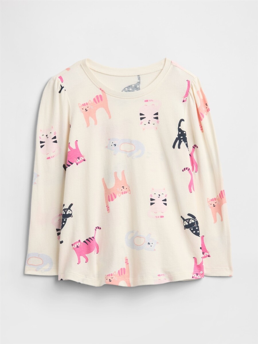 Remera Gráfico Toddler Niña - Ivory Frost 