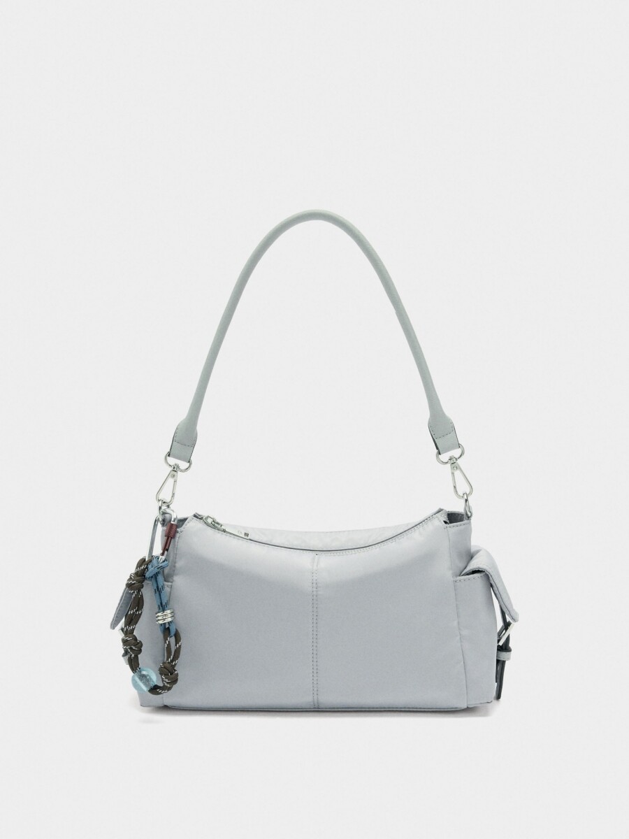 Bolso Bandolera De Nylon Con Colgante crudo