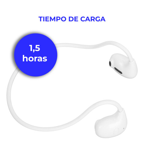Auriculares Bluetooth Diseño Abierto Cómodo Ligero Blanco