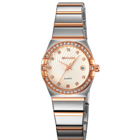 Reloj Skmei 2342TRG color combinado oro rosa y plateado para mujer Reloj Skmei 2342trg Color Combinado Oro Rosa Y Plateado Para Mujer