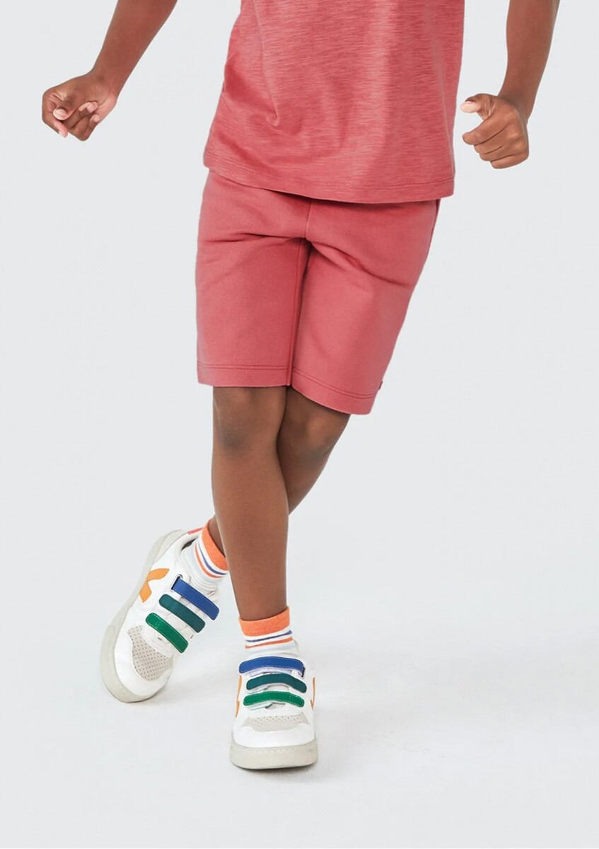 BERMUDA BÁSICA DE NIÑO EN ALGODÓN - ROJO 