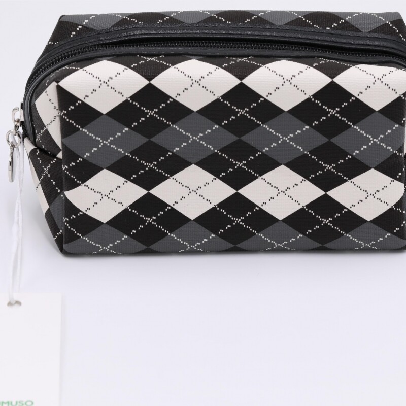 NECESER DE MAQUILLAJE CUADROS (RECTANGULAR/NEGRO) NECESER DE MAQUILLAJE CUADROS (RECTANGULAR/NEGRO)