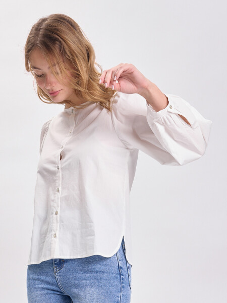 Blusa manga balloon Blanco