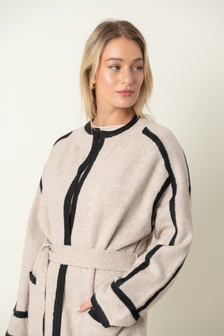 SACO GALENA Beige c/negro