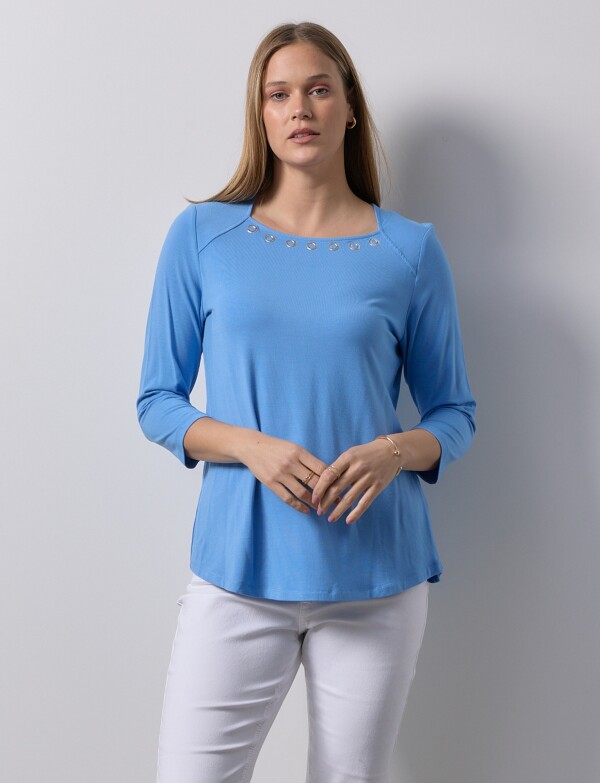 Remera Aros Metal CELESTE OSCURO
