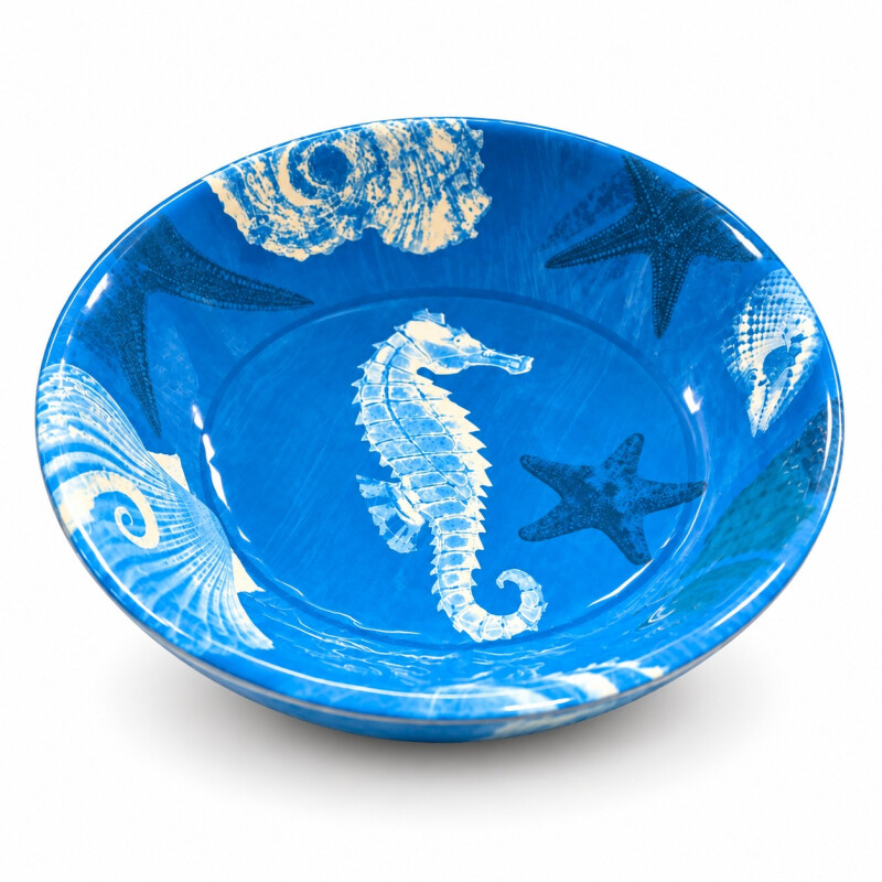 Bowl Ensaladera de Melamina 34 cm Diseño Marino Azul Marino
