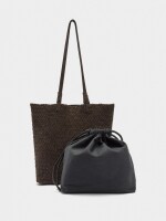 Bolso Shopper De Piel Trenzada marron