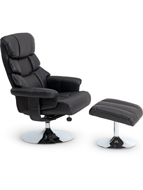 Sillón con reposapiés HASSELAGER negro Sillón con reposapiés HASSELAGER negro