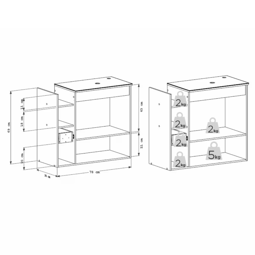 Mueble de baño suspendido Lotus Negro 80 cm con tapa de vidrio con bacha Mueble De Baño Suspendido Lotus Negro 80 Cm Con Tapa De Vidrio Con Bacha