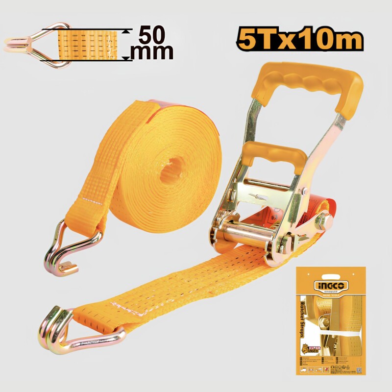 Cinta de Sujeción Ingco 50mm con Catraca 5 Toneladas 10 Metros Cinta de Sujeción Ingco 50mm con Catraca 5 Toneladas 10 Metros