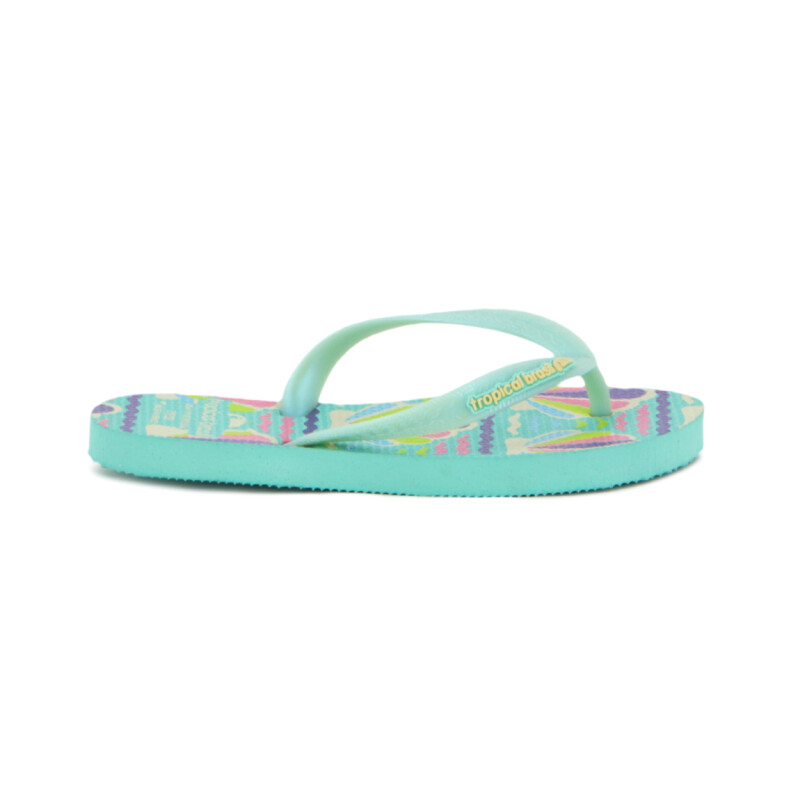 Tropical Brasil Ojota Infantil De Niña - Aguamarina/turquesa Aguamarina-turquesa