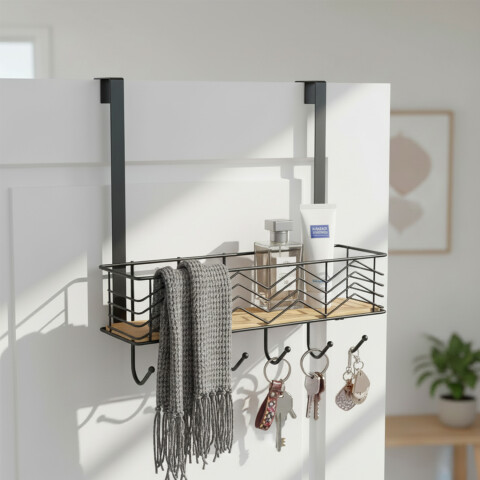Perchero Para Puerta 5 Ganchos Organizador Ropero Ropa Con Estante Madera Cocina Imback Perchero Para Puerta 5 Ganchos Organizador Ropero Ropa Con Estante Madera Cocina Imback