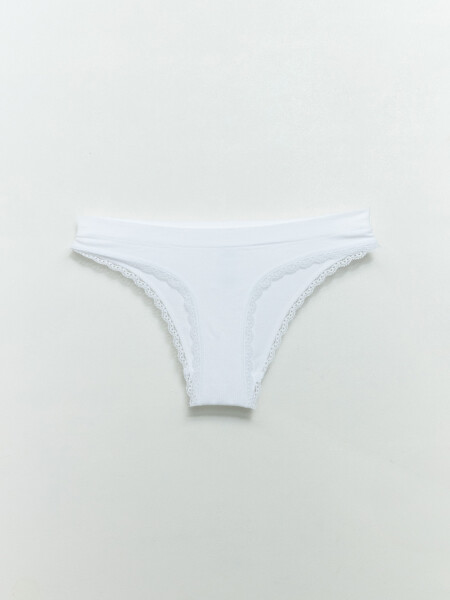 Bombacha bikini encaje microfibra Blanca