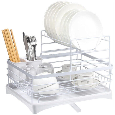 Escurridor Seca Platos Vajilla 2 Niveles Con Bandeja Drenaje Agua Cocina Imback Color Blanco Escurridor Seca Platos Vajilla 2 Niveles Con Bandeja Drenaje Agua Cocina Imback Color Blanco