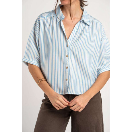 Blusa Rayada Celeste
