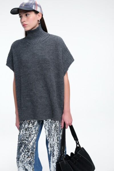 CHALECO PONCHO Gris
