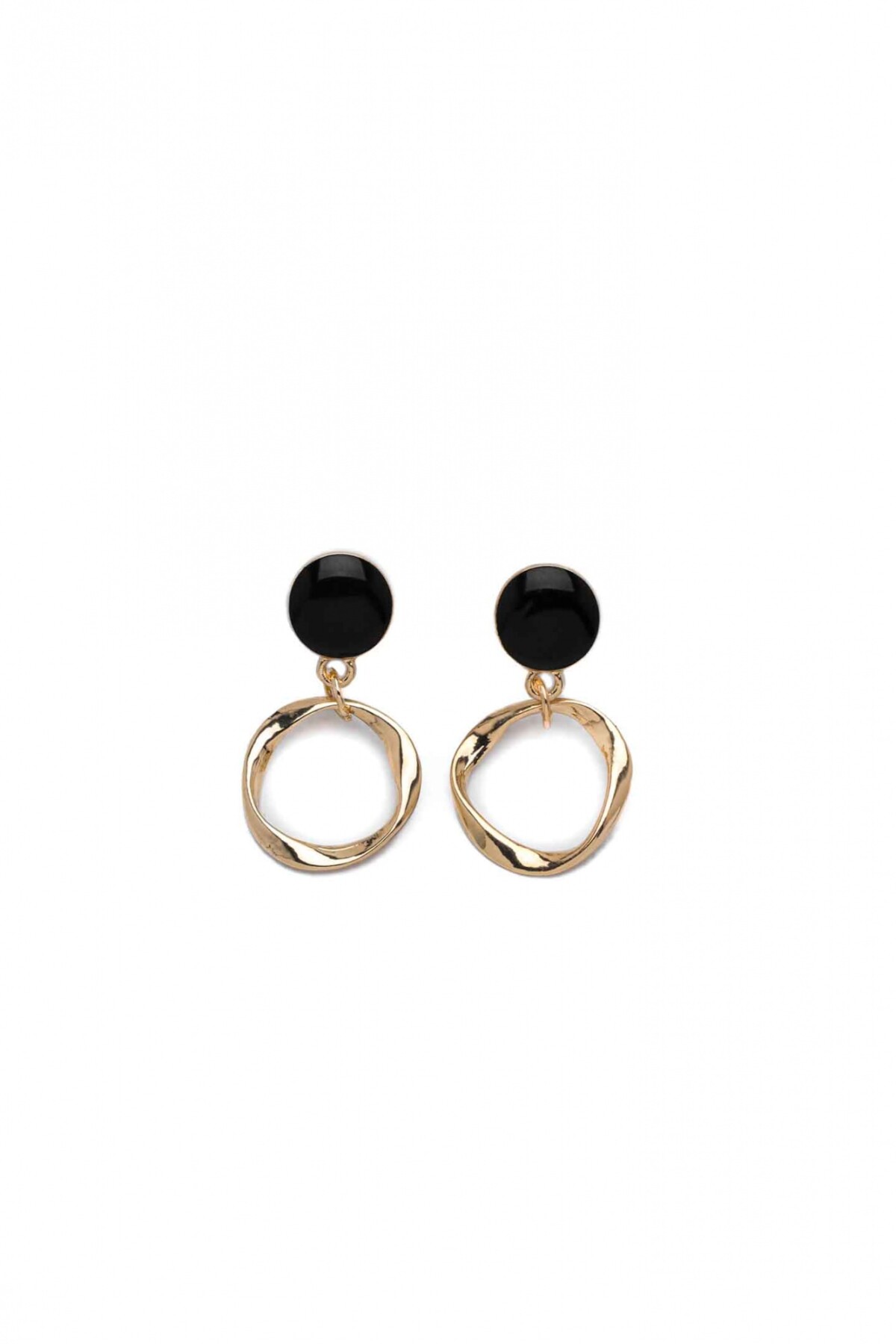 Caravanas Dot Dorado/Negro