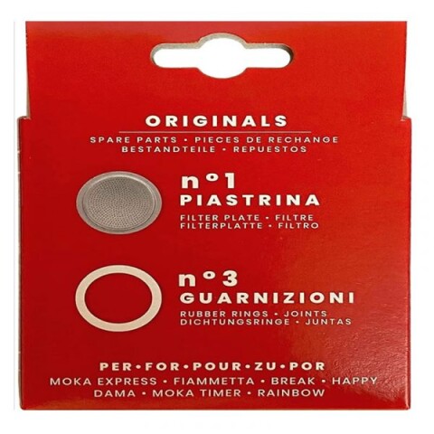 Set Filtro y 3 Juntas Cafetera Italiana Original 9 Tazas Set Filtro y 3 Juntas Cafetera Italiana Original 9 Tazas
