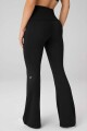 Leggings Flare Cloud Jersey Foldover Mujer Black