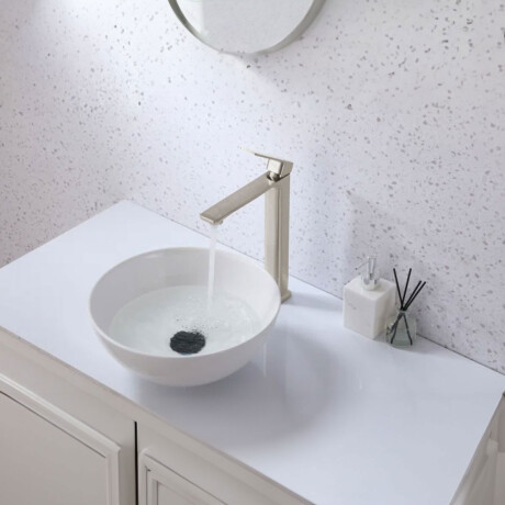 GRIFERIA LAVATORIO ALTO EN BRUSHED NICKEL - SERIE SALEMI 000