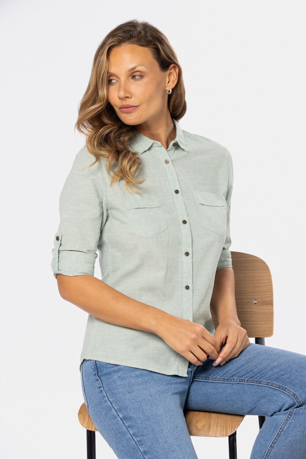 CAMISA DE LINO Verde