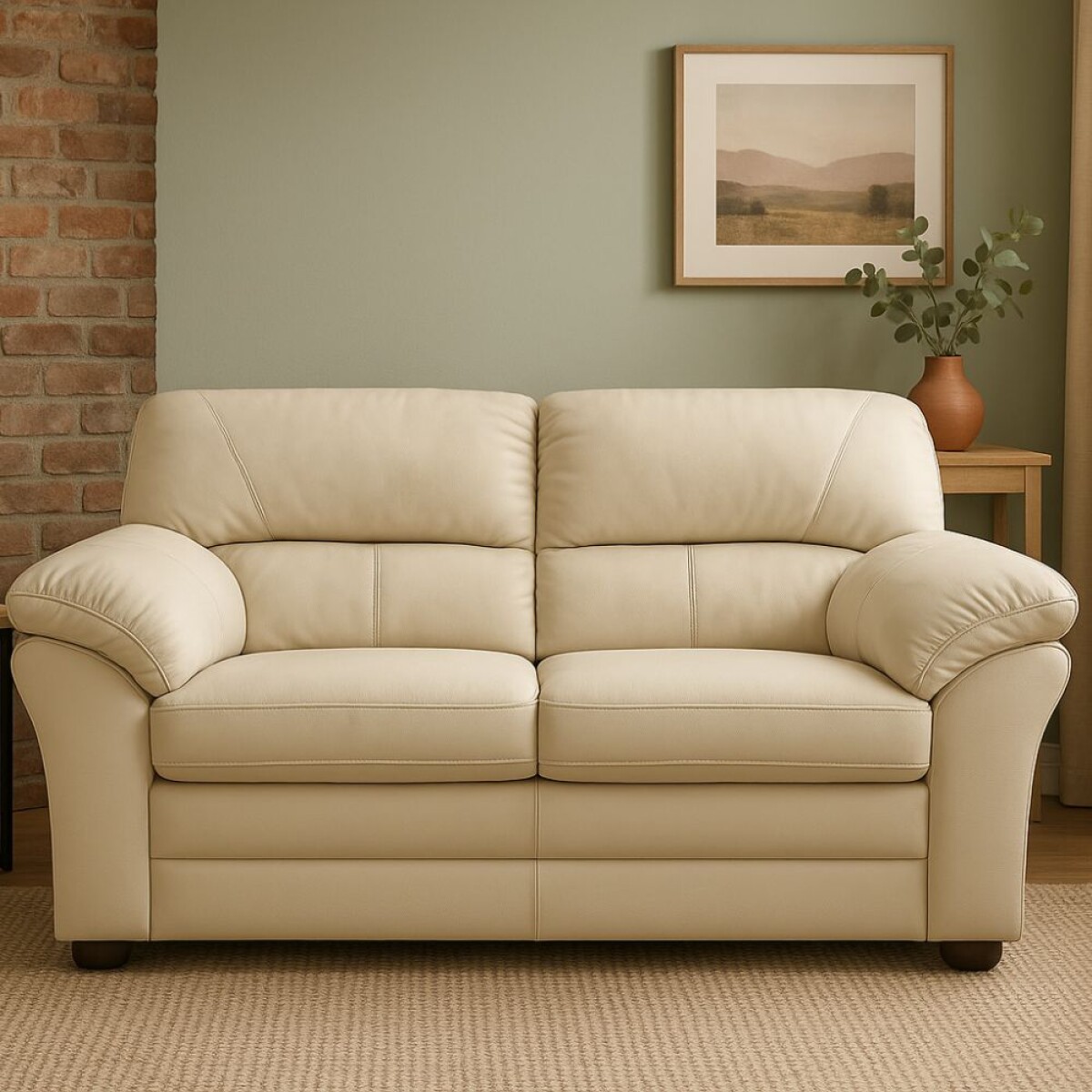 Sillon 2 cuerpos Cuero Natural - Beige 