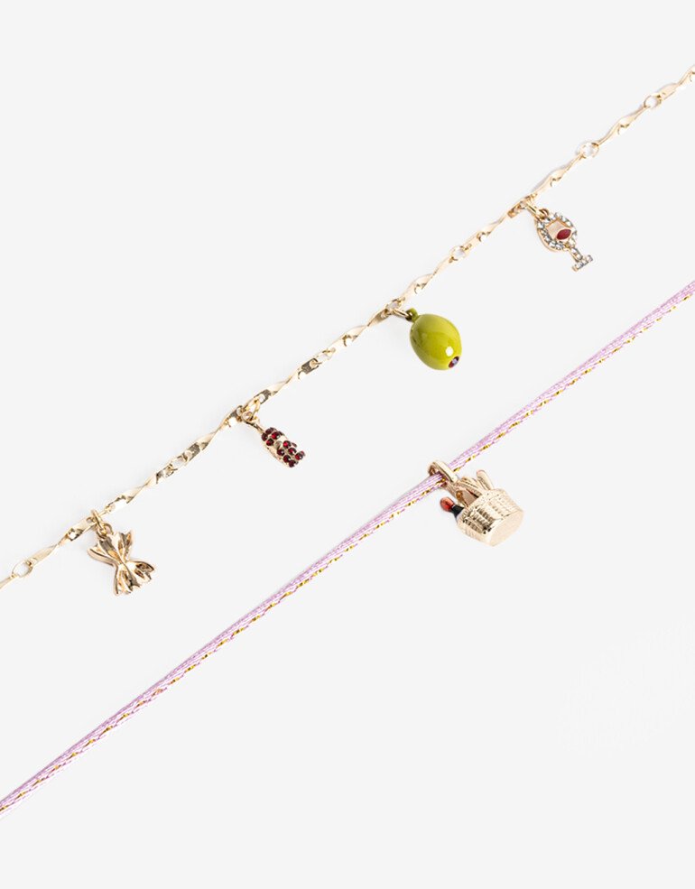 Collares Cortos Color Collar Corto Multidijes Aceituna - Combinacion Multicolor