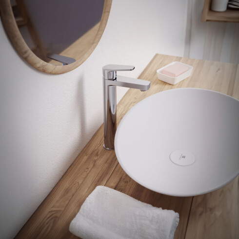 GRIFERIA DE LAVATORIO ALTO LINEA ZOE FV MONOCOMANDO CROMO 000