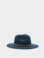 Sombrero De Punto Con Cintos Efecto Piel azul-marino