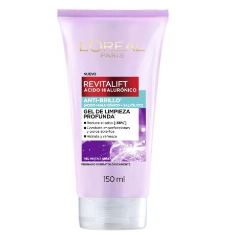 LOREAL GEL DE LIMPIEZA PROFUNDA REVITALIFT ANTI-BRILLO PIEL MIXTA A GRASA 150ml LOREAL GEL DE LIMPIEZA PROFUNDA REVITALIFT ANTI-BRILLO PIEL MIXTA A GRASA 150ml