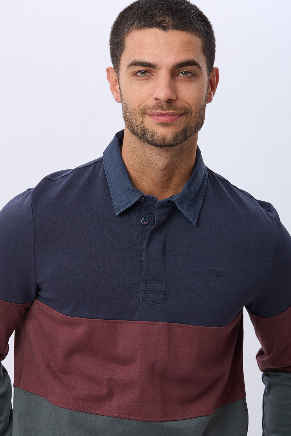 POLO RAYADA DE ALGODÓN Azul