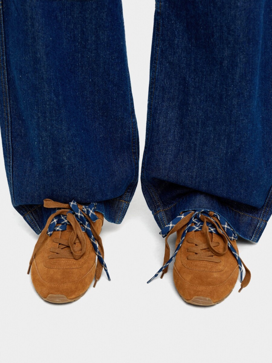 Zapatillas De Piel Monocromática camel