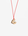 Collares Cortos Cordón Collar Con Dije De Corazón - Dorado