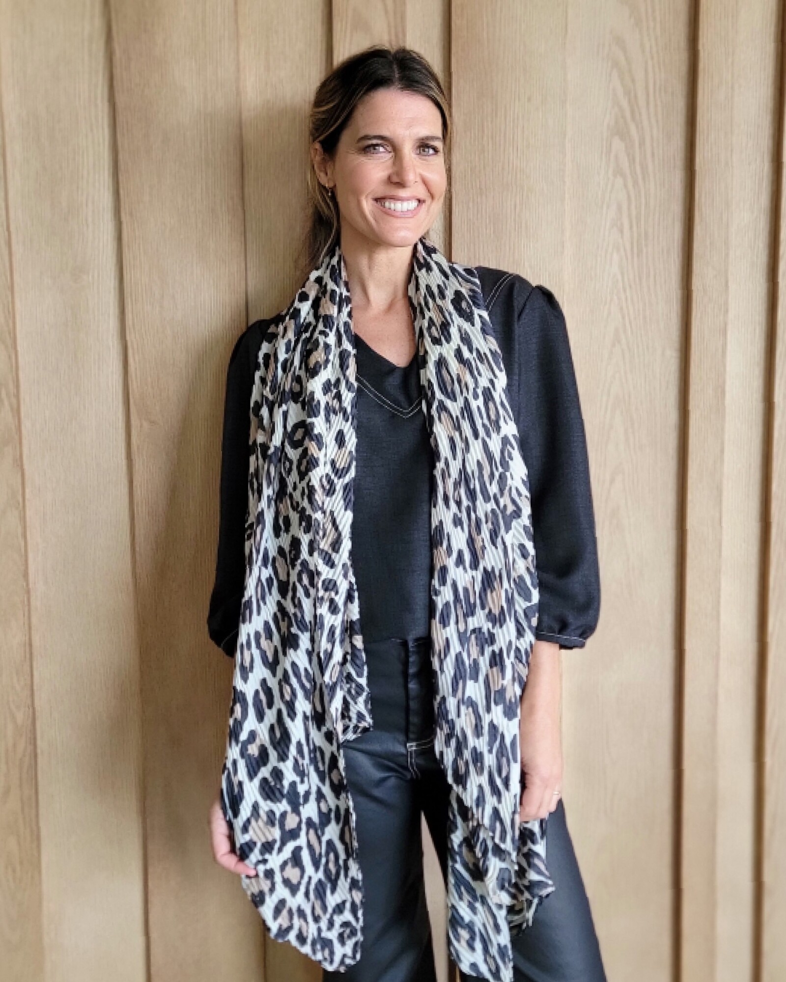 Chalina Animal Print Seda Plisada — Magnolia