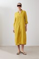Vestido de lino camisero pistacho