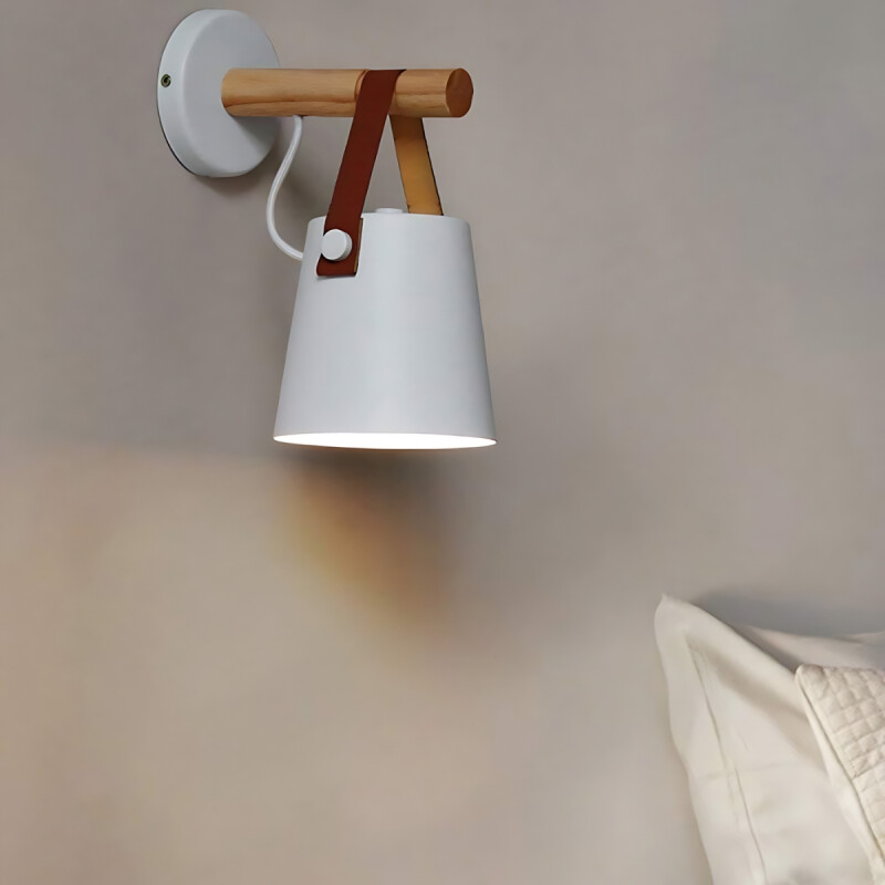 Aplique Moderno Metal Madera Vintage Nordico Calidad Blanco