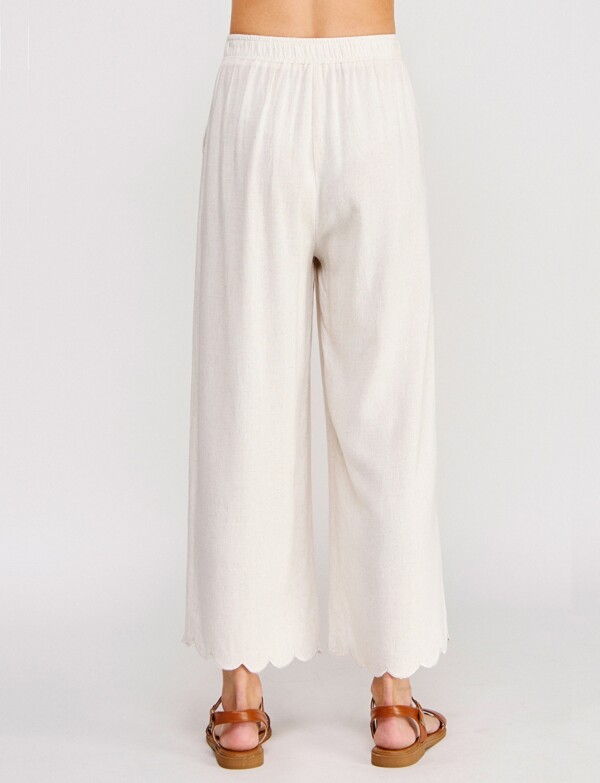 Pantalon Lino Festoneado BEIGE CLARO