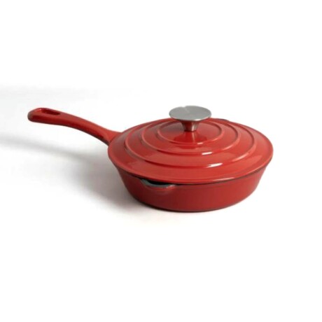 Sarten De Hierro Esmaltada Roja C/tapa 20cm - Volf Rojo Sarten De Hierro Esmaltada Roja C/tapa 20cm - Volf Rojo