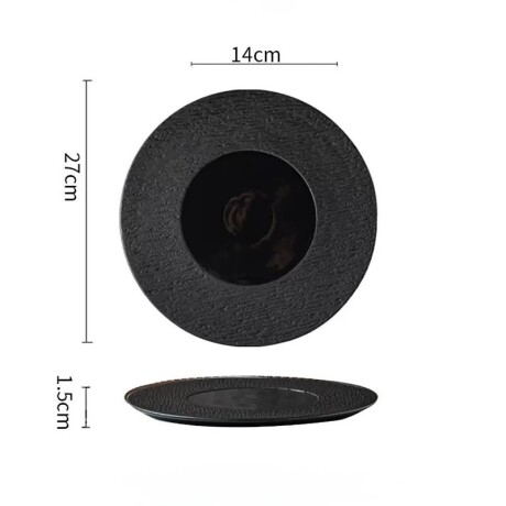 Plato Cerámica Negra - Línea Black Stone – Ø27 x 1.5 cm Plato Cerámica Negra - Línea Black Stone – Ø27 x 1.5 cm