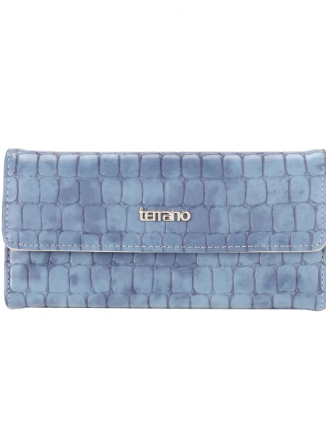 Monedero Milán Croco Celeste