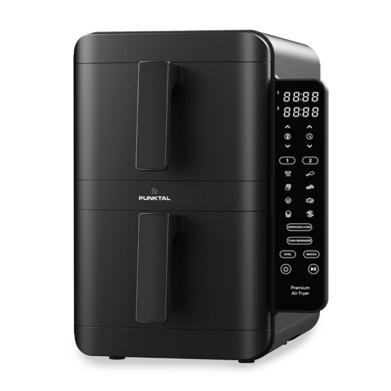 Freidora Punktal S/Aceite Digital Doble Vertical 2 Cestos Independientes - 2400W PK-390 FD Freidora Punktal S/Aceite Digital Doble Vertical 2 Cestos Independientes - 2400W PK-390 FD