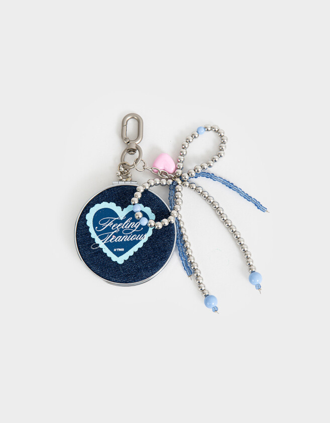 Espejos Con Charm Llavero Con Espejo Con Diseño Feeling Jeanious Y Charm - Combinacion Tricolor