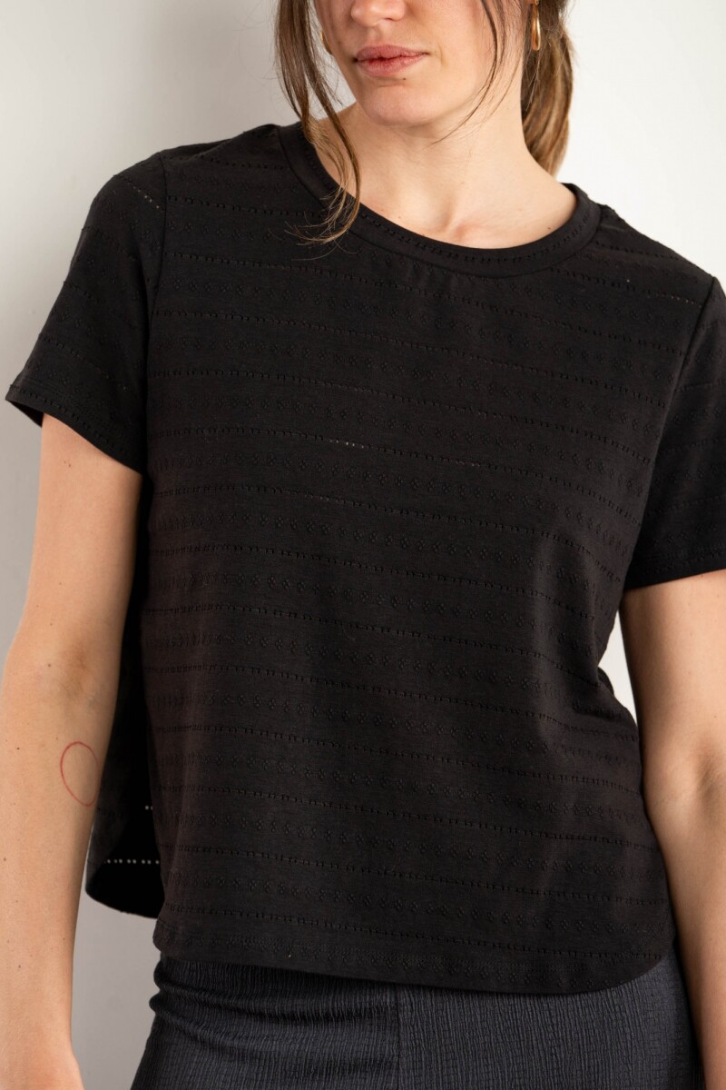 Remera Texturada Manga Corta Negro