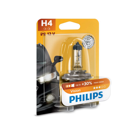 LAMPARA - HALOGENA 12V 60-55W H4 P43 (BLISTER X1) PHILIPS LAMPARA - HALOGENA 12V 60-55W H4 P43 (BLISTER X1) PHILIPS