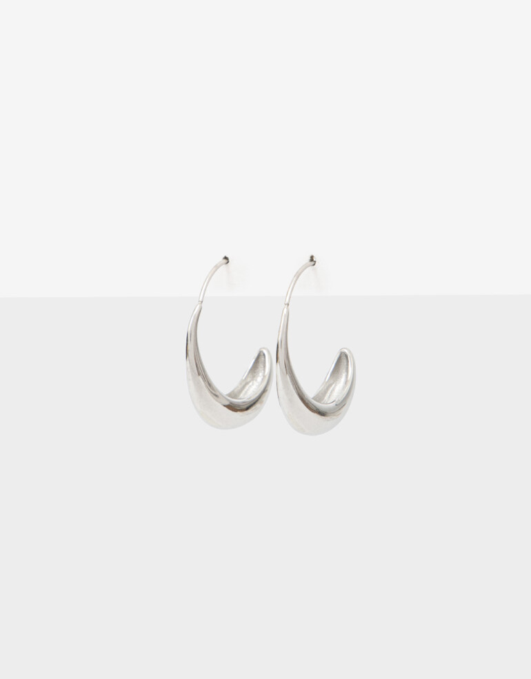 Aros Argollas Metal Aros Argolla De Acero Gota - Plateado