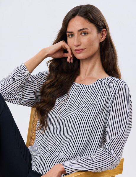 BLUSA CLÁSICA Raya Azul