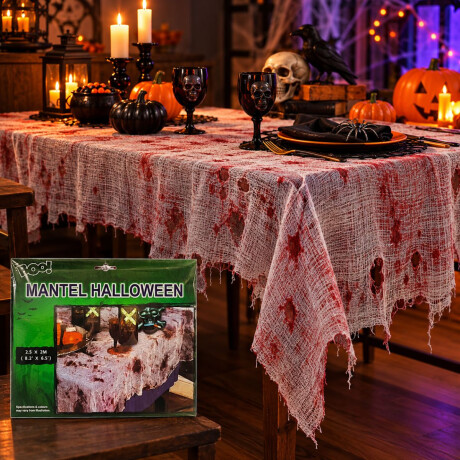 Mantel de halloween con sangre Mantel de halloween con sangre