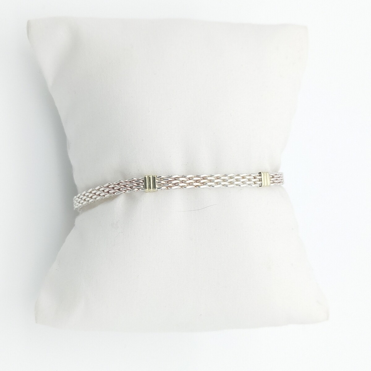 Pulsera de plata 925 y double en oro 18 ktes, PANTERINA. 