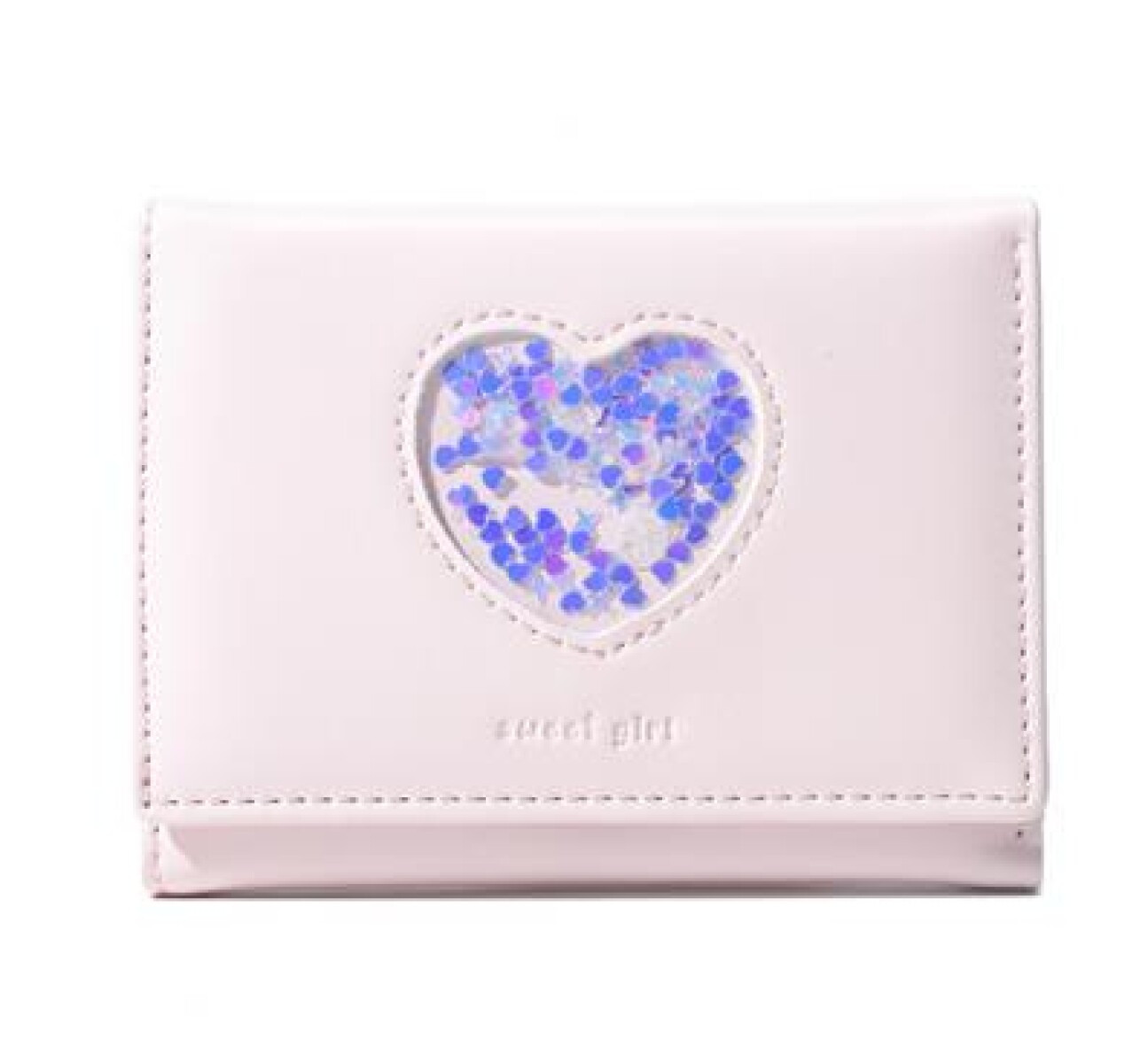 Billetera glitter corazón - rosa 