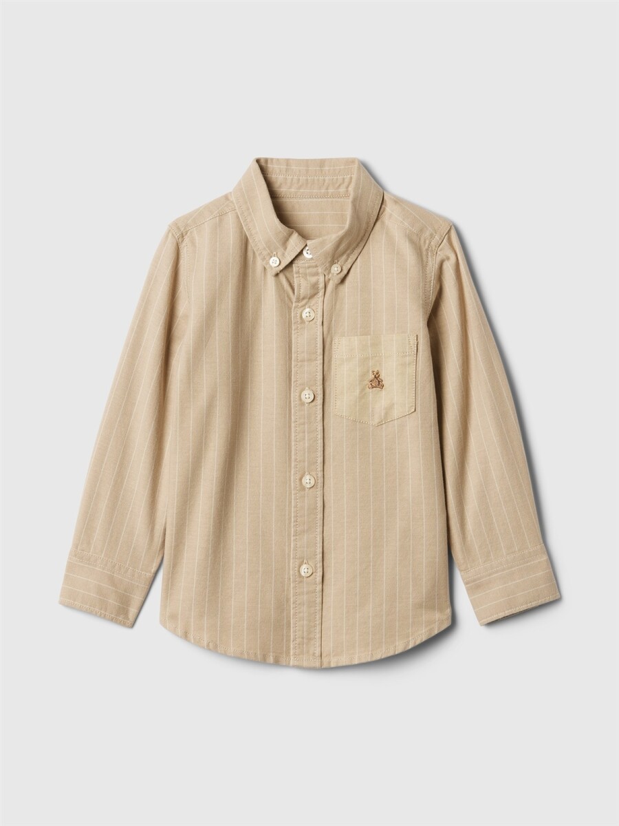 Camisa Oxford Toddler Niño - Khaki Stripe 